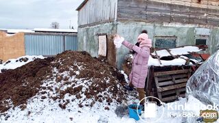 Ladas Muck Heap - hot russian girl playing with cowshit and masturbates