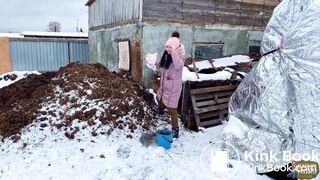 Ladas Muck Heap - hot russian girl playing with cowshit and masturbates