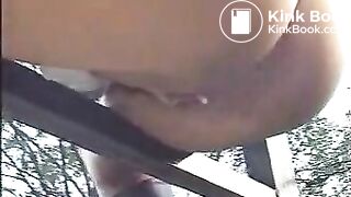 pretty woman with a big sexy ass pooping and peeing