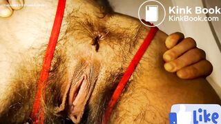 Crotchless panties scat play