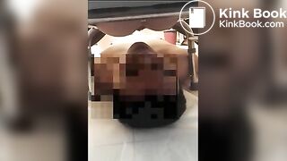 Chinese slave sucking asshole and eat shit from woman's ass