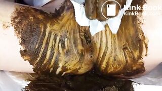 AC Fills her pussy with shit, Cleaning and Dirty Pantys