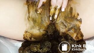 AC Fills her pussy with shit, Cleaning and Dirty Pantys