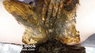 AC Fills her pussy with shit, Cleaning and Dirty Pantys