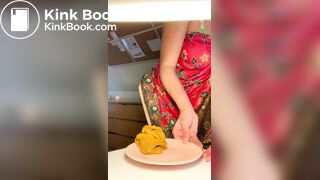 Ebony soft serve on plate