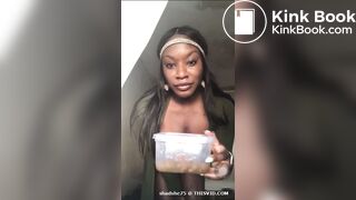 Another ebony goddess pee and poop