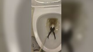 piss anime figure in public toilet