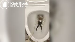 piss anime figure in public toilet