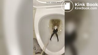 piss anime figure in public toilet