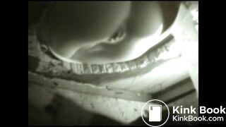 Village girl pooping healthy sausages in an outhouse toilet