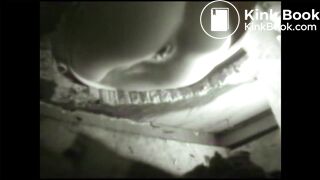 Village girl pooping healthy sausages in an outhouse toilet