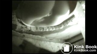 Village girl pooping healthy sausages in an outhouse toilet