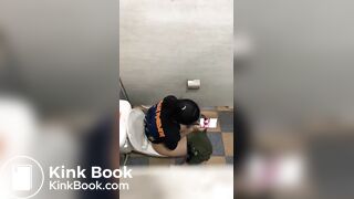 Thai womam pooping in toilet