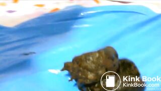Creamy dark pregnant poop