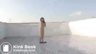 Beauty japanese woman show peeing and shitting
