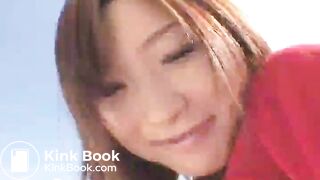 Beauty japanese woman show peeing and shitting