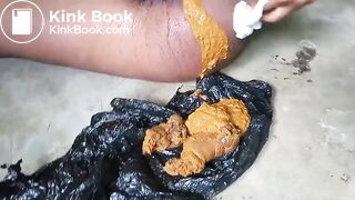 Pinky Prada strains out a big messy poop
