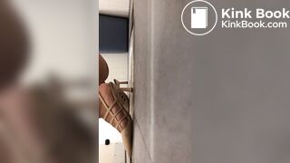 Chinese beautiful woman poop in public toilet