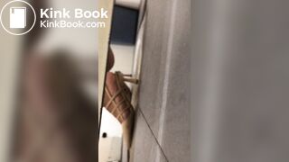 Chinese beautiful woman poop in public toilet