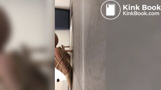 Chinese beautiful woman poop in public toilet