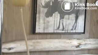 Two girls enema play in the wood