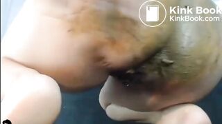 scat smearing on ass and puke show