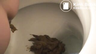 Girl pooping on toilet self shot 14