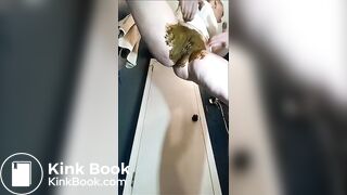 Hot girl pussy and ass shit smear