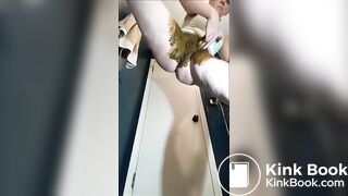 Hot girl pussy and ass shit smear