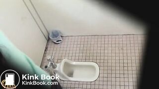 Girl has a diarrhea accident in a squat public toilet - video 2