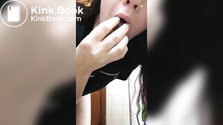 Hot girl shits then tastes her sweet shit