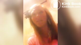 Annoying chick films herself pooping in public bathroom