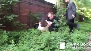 they caught her and fucked her in the bushes pissed on her and pooped on he