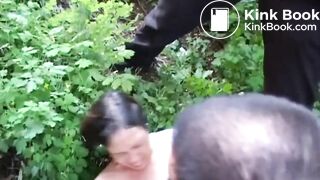 they caught her and fucked her in the bushes pissed on her and pooped on he