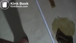 Beautiful girl tasting her own scat