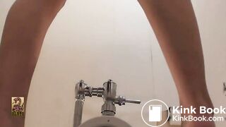 Asian girl poops in squat toilet 75
