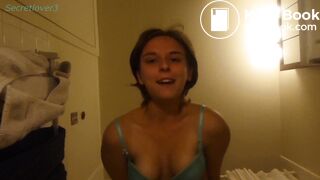 Brunette drops a big turd