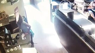 Irate Woman Shits on Restaurant Floor, Throws Feces at Worker.mp4