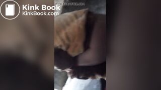 woman with a gorgeous ass shitting in a toilet built on the street