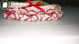 A clean and new lovely cherries pattern panty before playing!