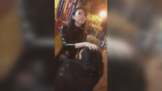 Two Bad Chinese Girls Humiliate a boy on the playground