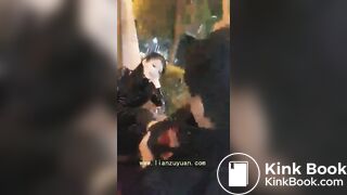 Two Bad Chinese Girls Humiliate a boy on the playground