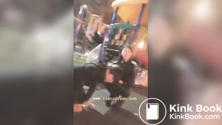 Two Bad Chinese Girls Humiliate a boy on the playground