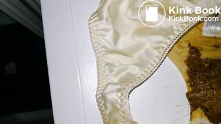 Look at this huge shit in that lovely cherries pattern panty!!