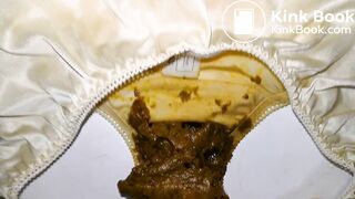 Look at this huge shit in that lovely cherries pattern panty!!