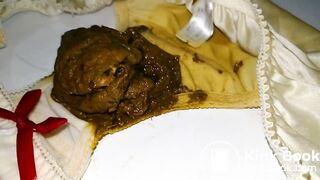 Look at this huge shit in that lovely cherries pattern panty!!