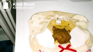 Look at this huge shit in that lovely cherries pattern panty!!