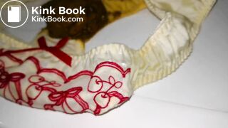 Look at this huge shit in that lovely cherries pattern panty!!