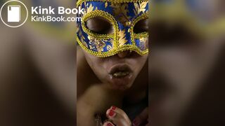 Eating tons of shit while sucking her master's asshole