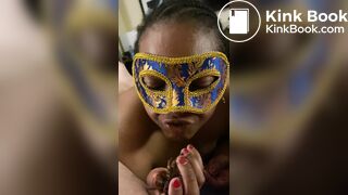 Eating tons of shit while sucking her master's asshole